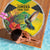 Personalized Jamaica Hummingbird Beach Blanket Tropical Flowers Grunge Flag - Wonder Print Shop