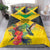 Personalized Jamaica Hummingbird Bedding Set Tropical Flowers Grunge Flag - Wonder Print Shop