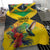 Personalized Jamaica Hummingbird Bedding Set Tropical Flowers Grunge Flag - Wonder Print Shop
