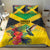 Personalized Jamaica Hummingbird Bedding Set Tropical Flowers Grunge Flag - Wonder Print Shop