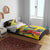 Personalized Jamaica Hummingbird Bedding Set Tropical Flowers Grunge Flag - Wonder Print Shop