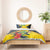 Personalized Jamaica Hummingbird Bedding Set Tropical Flowers Grunge Flag - Wonder Print Shop