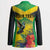 Personalized Jamaica Hummingbird Blazer Tropical Flowers Grunge Flag - Wonder Print Shop