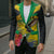 Personalized Jamaica Hummingbird Blazer Tropical Flowers Grunge Flag - Wonder Print Shop