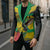 Personalized Jamaica Hummingbird Blazer Tropical Flowers Grunge Flag - Wonder Print Shop