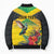 Personalized Jamaica Hummingbird Bomber Puffer Jacket Tropical Flowers Grunge Flag - Wonder Print Shop