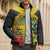 Personalized Jamaica Hummingbird Bomber Puffer Jacket Tropical Flowers Grunge Flag - Wonder Print Shop