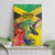 Personalized Jamaica Hummingbird Canvas Wall Art Tropical Flowers Grunge Flag - Wonder Print Shop