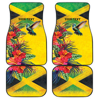 Personalized Jamaica Hummingbird Car Mats Tropical Flowers Grunge Flag - Wonder Print Shop