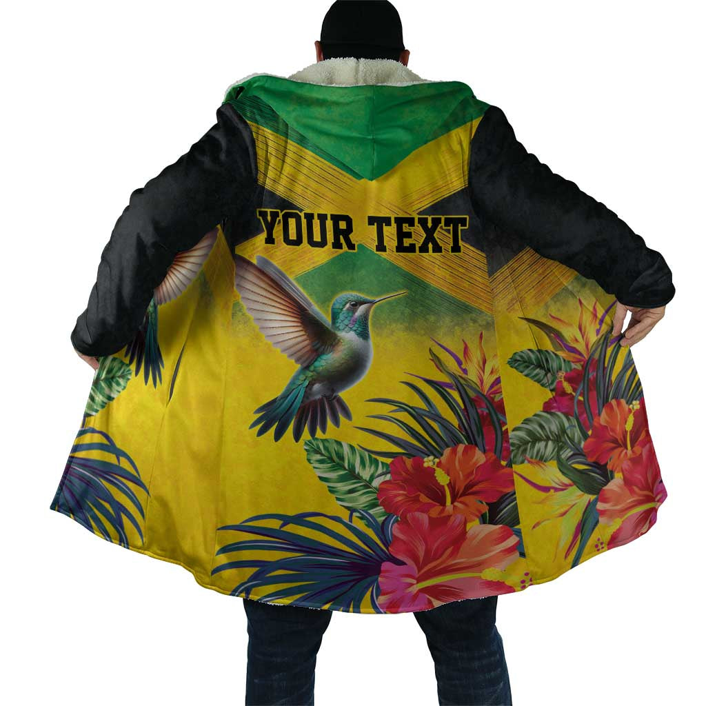 Personalized Jamaica Hummingbird Cloak Tropical Flowers Grunge Flag - Wonder Print Shop