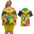 Personalized Jamaica Hummingbird Couples Matching Off Shoulder Short Dress and Hawaiian Shirt Tropical Flowers Grunge Flag - Wonder Print Shop