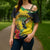 Personalized Jamaica Hummingbird Cross Shoulder Shirt Tropical Flowers Grunge Flag - Wonder Print Shop