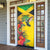 Personalized Jamaica Hummingbird Door Cover Tropical Flowers Grunge Flag - Wonder Print Shop