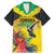 Personalized Jamaica Hummingbird Family Matching Mermaid Dress and Hawaiian Shirt Tropical Flowers Grunge Flag - Wonder Print Shop