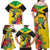 Personalized Jamaica Hummingbird Family Matching Off Shoulder Maxi Dress and Hawaiian Shirt Tropical Flowers Grunge Flag - Wonder Print Shop