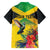Personalized Jamaica Hummingbird Family Matching Off Shoulder Maxi Dress and Hawaiian Shirt Tropical Flowers Grunge Flag - Wonder Print Shop