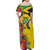 Personalized Jamaica Hummingbird Family Matching Off Shoulder Maxi Dress and Hawaiian Shirt Tropical Flowers Grunge Flag - Wonder Print Shop