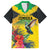 Personalized Jamaica Hummingbird Family Matching Puletasi and Hawaiian Shirt Tropical Flowers Grunge Flag - Wonder Print Shop