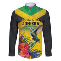 Personalized Jamaica Hummingbird Family Matching Puletasi and Hawaiian Shirt Tropical Flowers Grunge Flag - Wonder Print Shop