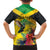 Personalized Jamaica Hummingbird Family Matching Short Sleeve Bodycon Dress and Hawaiian Shirt Tropical Flowers Grunge Flag - Wonder Print Shop