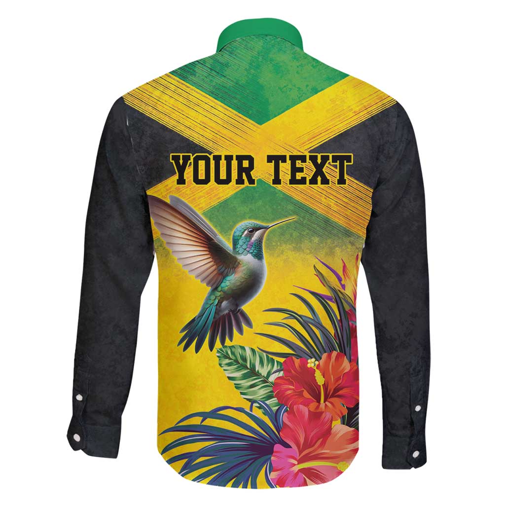 Personalized Jamaica Hummingbird Family Matching Summer Maxi Dress and Hawaiian Shirt Tropical Flowers Grunge Flag - Wonder Print Shop