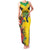 Personalized Jamaica Hummingbird Family Matching Tank Maxi Dress and Hawaiian Shirt Tropical Flowers Grunge Flag - Wonder Print Shop