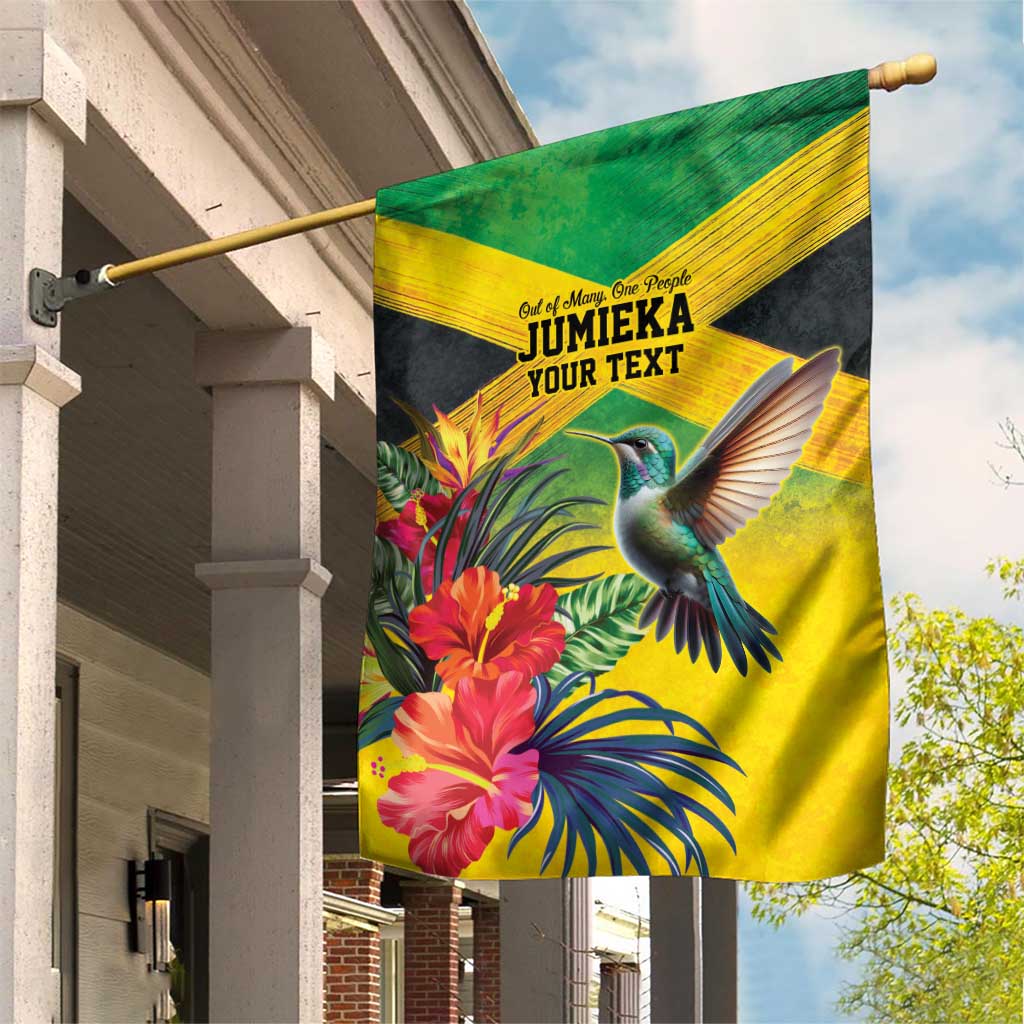 Personalized Jamaica Hummingbird Garden Flag Tropical Flowers Grunge Flag - Wonder Print Shop