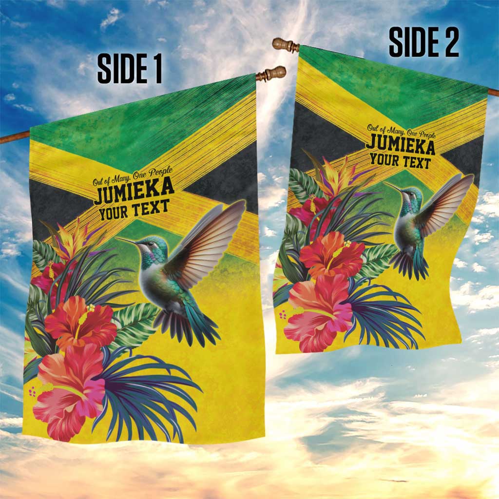 Personalized Jamaica Hummingbird Garden Flag Tropical Flowers Grunge Flag - Wonder Print Shop