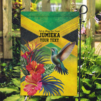 Personalized Jamaica Hummingbird Garden Flag Tropical Flowers Grunge Flag - Wonder Print Shop