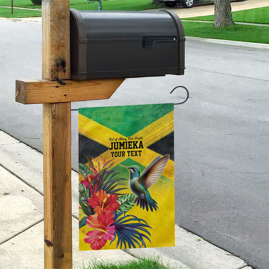 Personalized Jamaica Hummingbird Garden Flag Tropical Flowers Grunge Flag - Wonder Print Shop