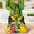Personalized Jamaica Hummingbird Grocery Bag Tropical Flowers Grunge Flag - Wonder Print Shop