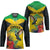 Personalized Jamaica Hummingbird Hockey Jersey Tropical Flowers Grunge Flag - Wonder Print Shop
