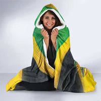 Personalized Jamaica Hummingbird Hooded Blanket Tropical Flowers Grunge Flag - Wonder Print Shop