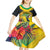 Personalized Jamaica Hummingbird Kid Short Sleeve Dress Tropical Flowers Grunge Flag - Wonder Print Shop