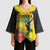 Personalized Jamaica Hummingbird Kimono Sleeve Blouse Tropical Flowers Grunge Flag - Wonder Print Shop