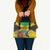 Personalized Jamaica Hummingbird Leather Bag Tropical Flowers Grunge Flag - Wonder Print Shop
