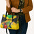 Personalized Jamaica Hummingbird Leather Bag Tropical Flowers Grunge Flag - Wonder Print Shop