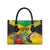 Personalized Jamaica Hummingbird Leather Bag Tropical Flowers Grunge Flag - Wonder Print Shop