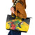 Personalized Jamaica Hummingbird Leather Tote Bag Tropical Flowers Grunge Flag - Wonder Print Shop