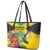 Personalized Jamaica Hummingbird Leather Tote Bag Tropical Flowers Grunge Flag - Wonder Print Shop
