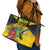 Personalized Jamaica Hummingbird Leather Tote Bag Tropical Flowers Grunge Flag - Wonder Print Shop