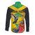 Personalized Jamaica Hummingbird Long Sleeve Button Shirt Tropical Flowers Grunge Flag - Wonder Print Shop