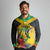Personalized Jamaica Hummingbird Long Sleeve Polo Shirt Tropical Flowers Grunge Flag - Wonder Print Shop