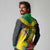 Personalized Jamaica Hummingbird Long Sleeve Polo Shirt Tropical Flowers Grunge Flag - Wonder Print Shop