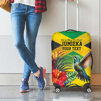 Personalized Jamaica Hummingbird Luggage Cover Tropical Flowers Grunge Flag - Wonder Print Shop