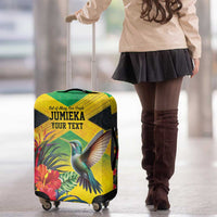 Personalized Jamaica Hummingbird Luggage Cover Tropical Flowers Grunge Flag - Wonder Print Shop