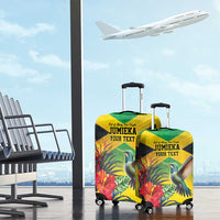 Personalized Jamaica Hummingbird Luggage Cover Tropical Flowers Grunge Flag - Wonder Print Shop