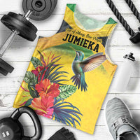 Personalized Jamaica Hummingbird Men Tank Top Tropical Flowers Grunge Flag - Wonder Print Shop