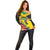 Personalized Jamaica Hummingbird Off Shoulder Sweater Tropical Flowers Grunge Flag - Wonder Print Shop