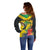 Personalized Jamaica Hummingbird Off Shoulder Sweater Tropical Flowers Grunge Flag - Wonder Print Shop